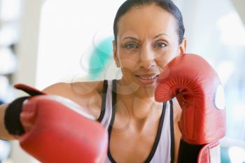 Royalty Free Photo of a Woman Boxing