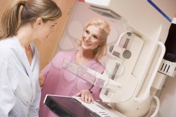 Royalty Free Photo of a Woman Having a Mammogram