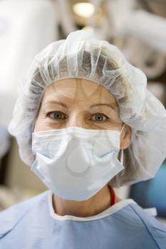 Royalty Free Photo of a Woman in Scrubs