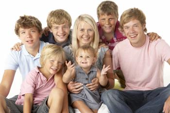 Royalty Free Photo of a Large Family of Children