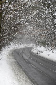 Royalty Free Photo of a Country Road in Winter