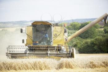 Royalty Free Photo of Harvester in a Field