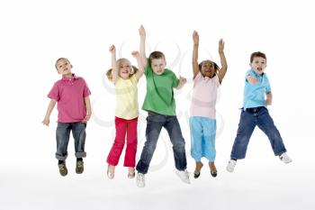 Royalty Free Photo of a Group of Children Jumping