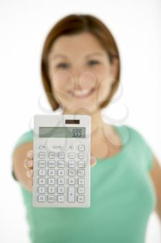 Royalty Free Photo of a Woman With a Calculator