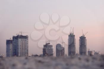 Royalty Free Photo of Construction of Buildings in Dubai