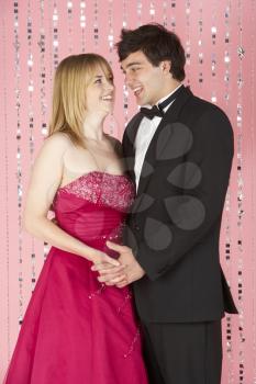 Royalty Free Photo of a Couple Dressed for the Prom