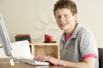 Royalty Free Photo of a Boy on the Computer