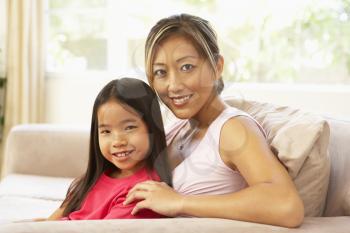 Royalty Free Photo of a Mother and Daughter at Home