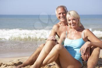 Senior couple on beach holiday