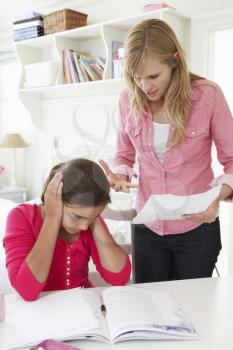 Mother Telling Daughter Off For Bad School Report