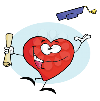 Royalty Free Clipart Image of a Graduating Heart