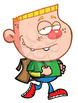 Royalty Free Clipart Image of a Schoolboy
