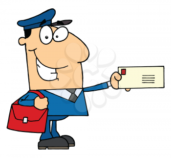 Royalty Free Clipart Image of a Mailman