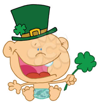 Royalty Free Clipart Image of a St. Patrick's Day Baby