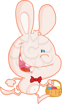 Royalty Free Clipart Image of a Rabbit With an Easter Basket