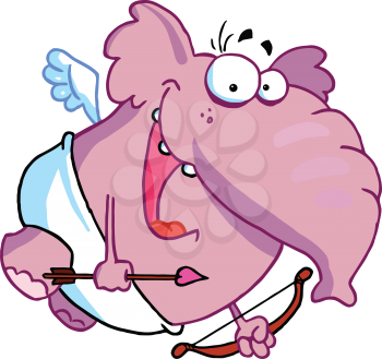 Royalty Free Clipart Image of an Elephant Cupid