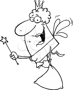 Royalty Free Clipart Image of a Tooth Fairy
