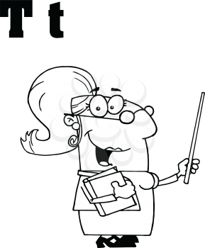 Royalty Free Clipart Image of T is for Teacher