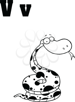 Royalty Free Clipart Image of V is for Viper
