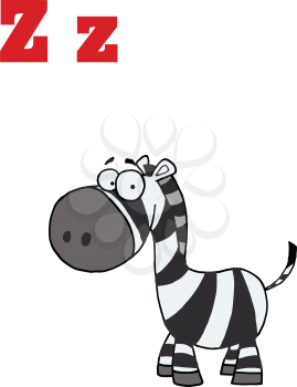 Royalty Free Clipart Image of a Z for Zebra