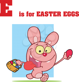 Royalty Free Clipart Image of E is for Easter Eggs