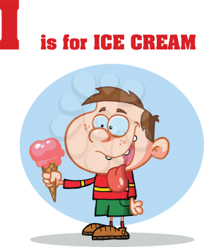 Royalty Free Clipart Image of I is for Ice Cream