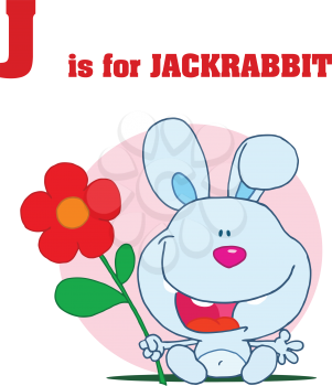 Royalty Free Clipart Image of J is for Jackrabbit