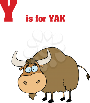 Royalty Free Clipart Image of Y is for Yak
