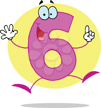 Royalty Free Clipart Image of the Number 6