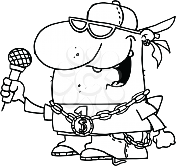 Royalty Free Clipart Image of a Hip Hop Singer