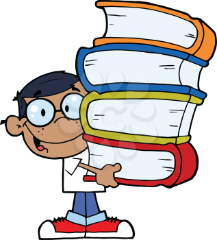 Royalty Free Photo of a Boy Carrying Books