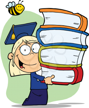 Royalty Free Clipart Image of a Girl Graduate