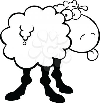 Royalty Free Clipart Image of the Back of a Sheep