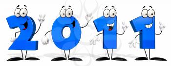 Royalty Free Clipart Image of Blue Numbers for 2011