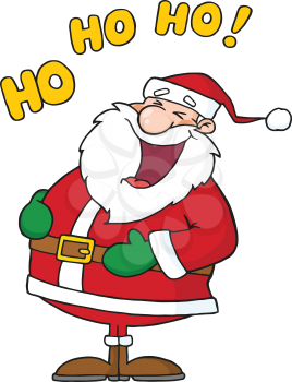 Royalty Free Clipart Image of a Laughing Santa Claus