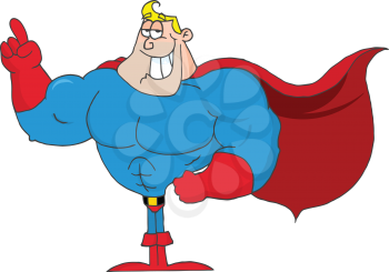 Royalty Free Clipart Image of a Caped Crusader