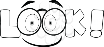 Royalty Free Clipart Image of a Cartoon Look With Glasses