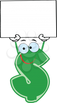 Royalty Free Clipart Image of a Dollar Sign With a Blank Sign