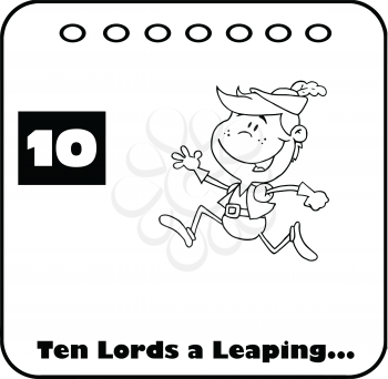 Royalty Free Clipart Image of One of the Ten Lords a Leaping