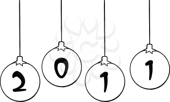 Royalty Free Clipart Image of 2011 Ornaments