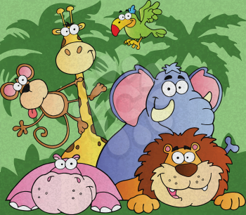 Royalty Free Photo of a Group of Jungle Animals