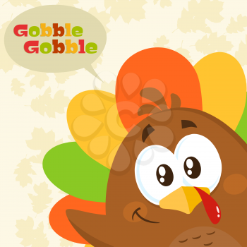 Royalty Free Clipart image of a friendly little turkey