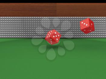 Royalty Free Clipart Image of Rolling Dice
