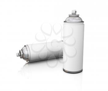 Royalty Free Clipart Image of Spray Cans