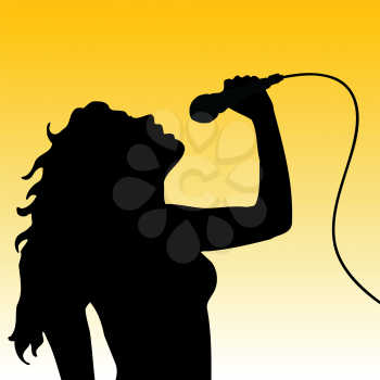 Silhouette of a female singer