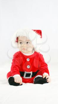 Baby boy in santas outfit