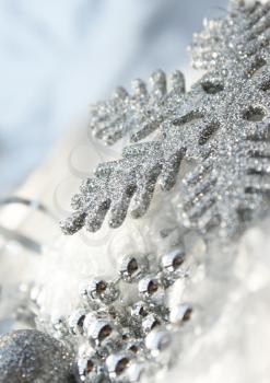 Glittery Christmas snowflake background - very shallow depth of field used