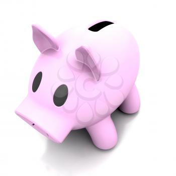 3d render of piggy bank