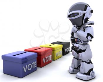 3D render of election day ballot boxes
