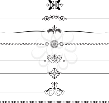 Various different designs of decorative page rules